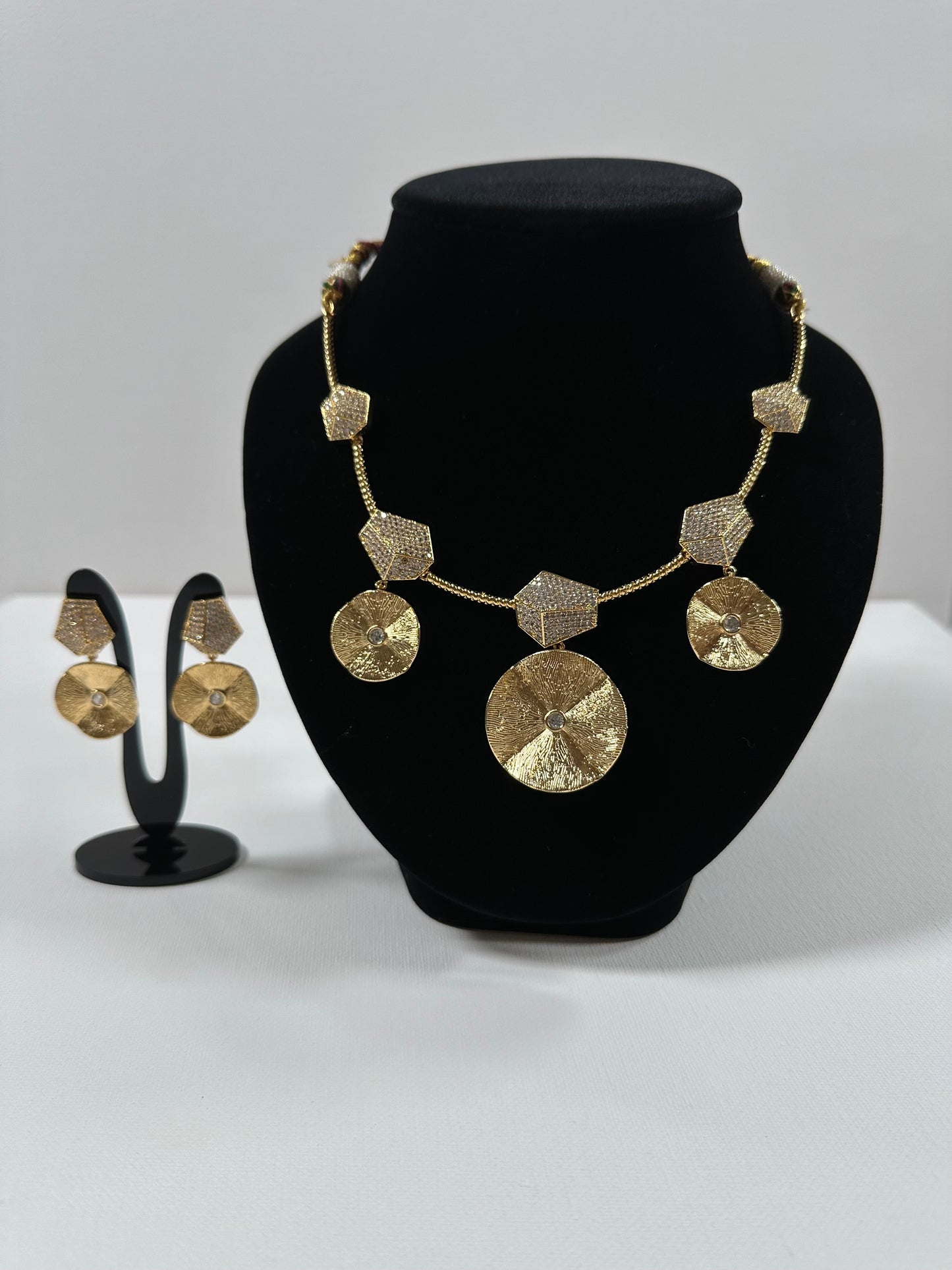 Golden Color Necklace and Earrings