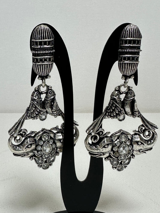 Silver Oxidized Ethnic Traditional Earrings