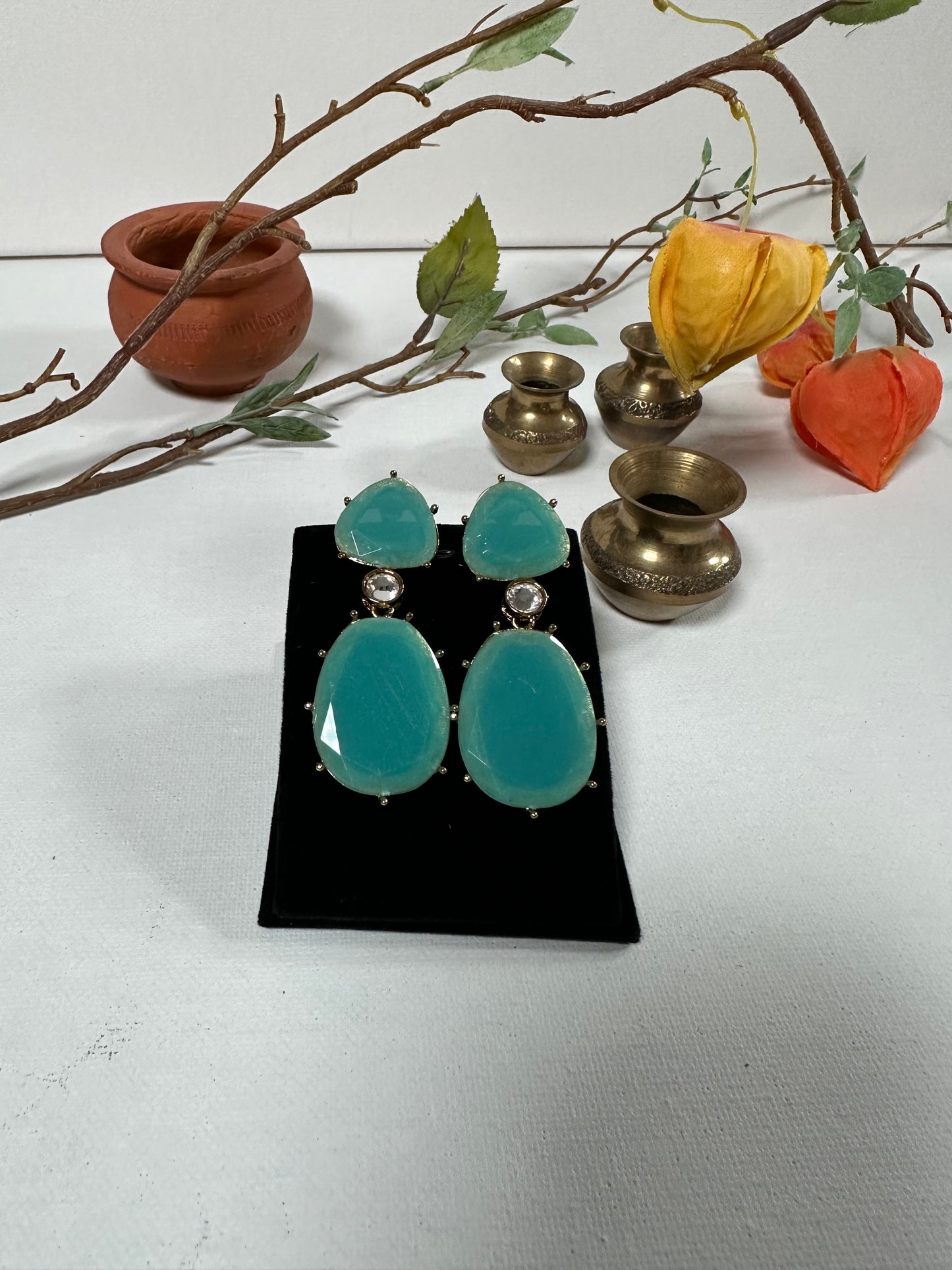 Glass Stone Earrings