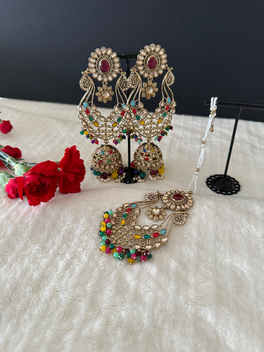 Earrings Set with Tikka