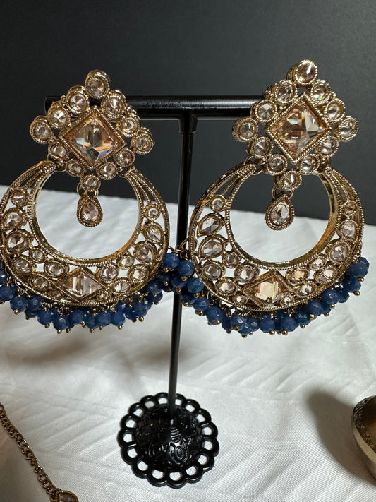 Kundan Earrings and Tikka Set