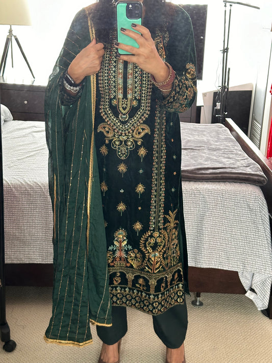 Velvet Punjabi Suit